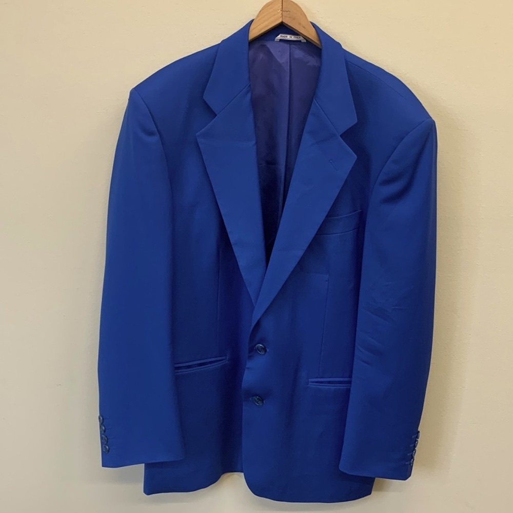 Vintage Zanetti Italian Super 100's Wool Blazer, Euro 50/US 40, wide shoulders